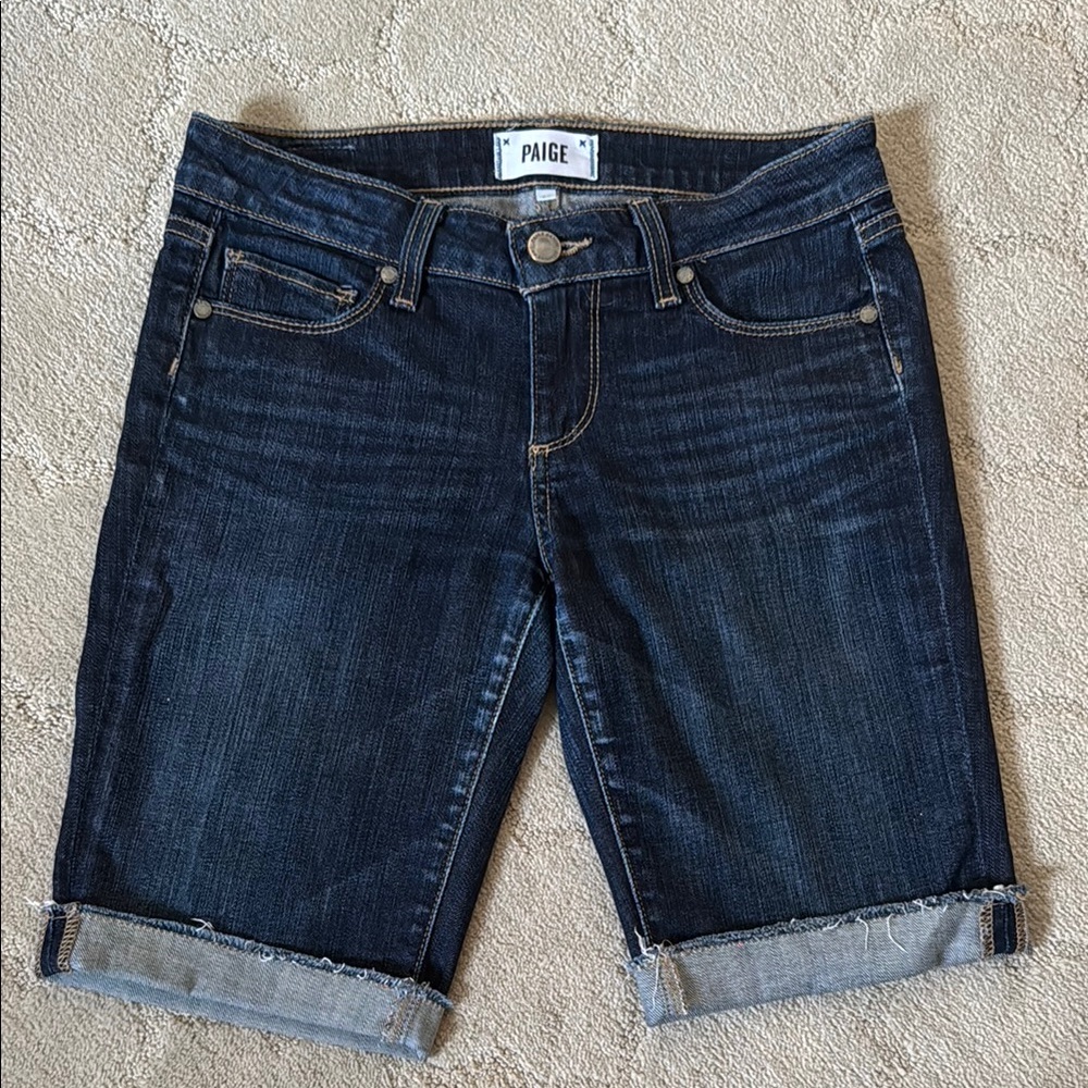 PAIGE Women's Dark Blue Denim Shorts Sz 24